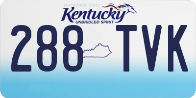 KY license plate 288TVK