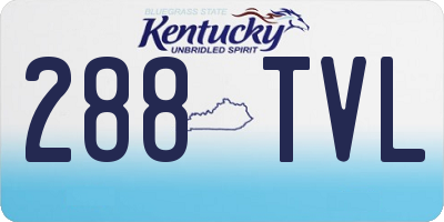 KY license plate 288TVL