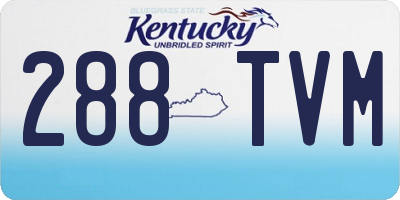KY license plate 288TVM