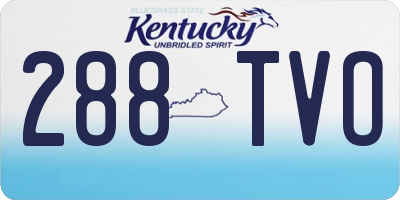 KY license plate 288TVO