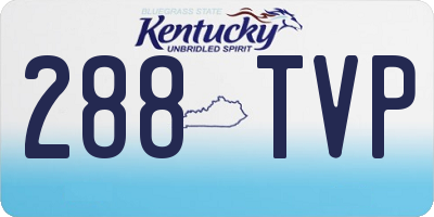 KY license plate 288TVP