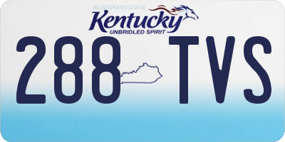 KY license plate 288TVS