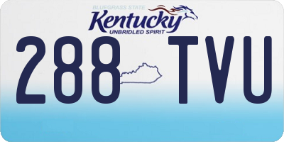 KY license plate 288TVU