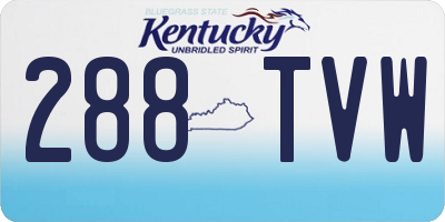 KY license plate 288TVW
