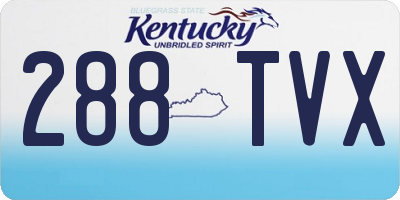 KY license plate 288TVX
