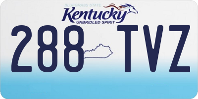KY license plate 288TVZ