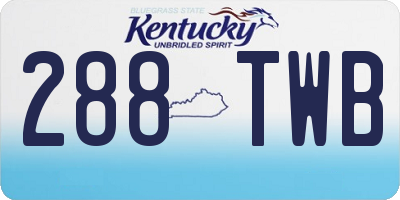 KY license plate 288TWB