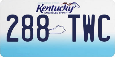 KY license plate 288TWC