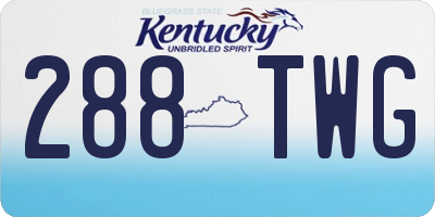 KY license plate 288TWG