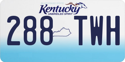 KY license plate 288TWH