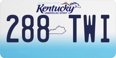KY license plate 288TWI