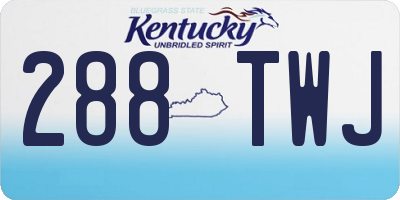 KY license plate 288TWJ