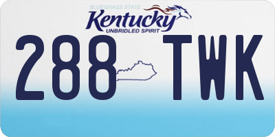 KY license plate 288TWK