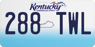 KY license plate 288TWL