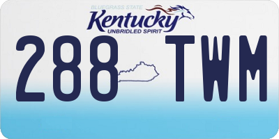 KY license plate 288TWM