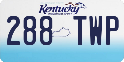 KY license plate 288TWP