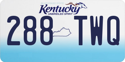 KY license plate 288TWQ