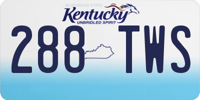 KY license plate 288TWS