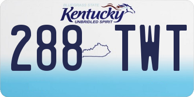 KY license plate 288TWT