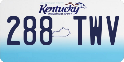 KY license plate 288TWV