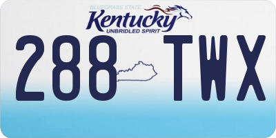 KY license plate 288TWX