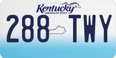 KY license plate 288TWY
