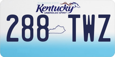 KY license plate 288TWZ