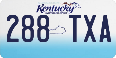KY license plate 288TXA