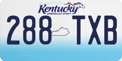 KY license plate 288TXB