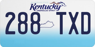 KY license plate 288TXD