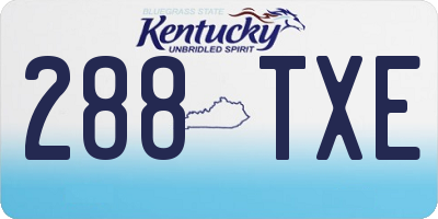 KY license plate 288TXE