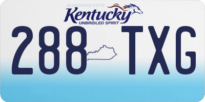 KY license plate 288TXG