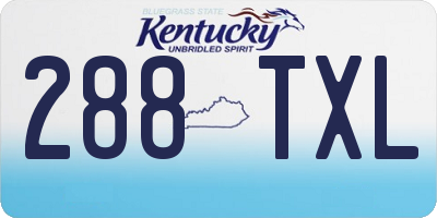 KY license plate 288TXL