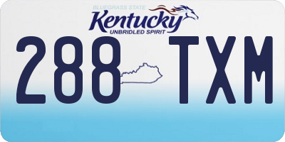 KY license plate 288TXM