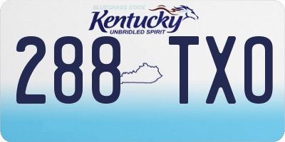 KY license plate 288TXO