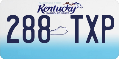 KY license plate 288TXP