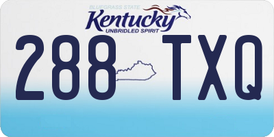 KY license plate 288TXQ