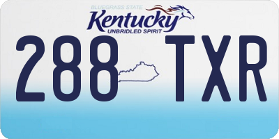 KY license plate 288TXR