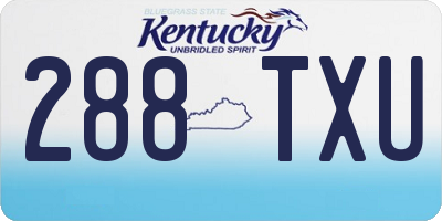 KY license plate 288TXU