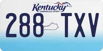 KY license plate 288TXV