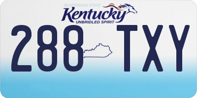 KY license plate 288TXY
