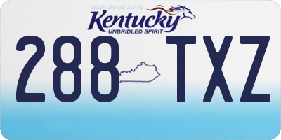 KY license plate 288TXZ