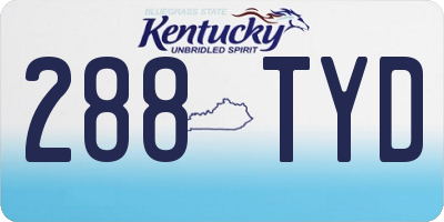KY license plate 288TYD