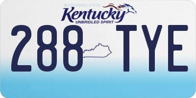KY license plate 288TYE