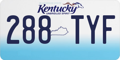 KY license plate 288TYF