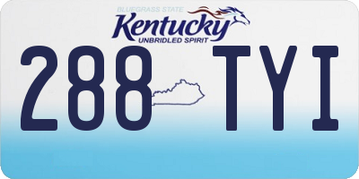 KY license plate 288TYI
