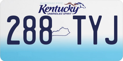 KY license plate 288TYJ