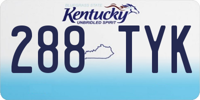 KY license plate 288TYK