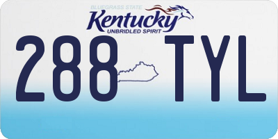 KY license plate 288TYL