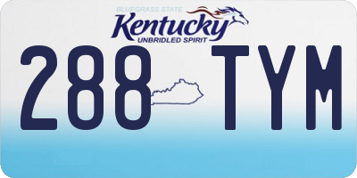 KY license plate 288TYM